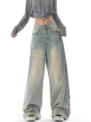 Y2K American Retro Jeans Women High Waist Streetwear Loose Wide Leg Denim Trousers Bf Harajuku Hip Hop All-Match Straight Pants voguable