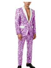 Voguable Luxury Men's Sequin 2 Piece Set (Blazer+Pants) Shawl Collar 1 Button Slim Fit Sparkly Tuxedos Jacket Trousers for Wedding Party voguable