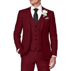 Voguable Classic Men's 3pcsTuxedo Suit Colorful Blazer Vest And Pants Set Single Button High-Quality Men's Costume for Formal Occasions voguable