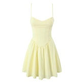 New Women Blue Elegant Party Mini Dresses Sexy Sleeveless Low Waist A-line Summer Dress Lace Up Back Robe voguable