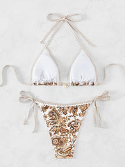 Voguable Summer Female Swimsuit Bathers Bathing Swimming Suit Beachwear Halter String Triangle Two Piece Bikini Women Swimwear voguable