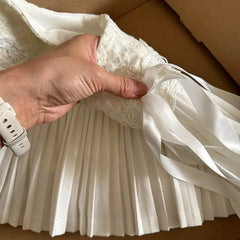 Y2K Lace Up Mini Skirts Women Korean Fashion High Waist Preppy Lace Patchwork Pleated Skirt Sweet Lolita A Line Faldas Mujer voguable