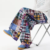 Voguable Spring Autumn Men's Hip Hop Patchwork Harem Pants High Street Loose Wide Leg Trousers Casual Drop Crotch Streetwear Pants Men voguable