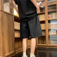 Fashion Elastic Lace Up Seersucker Thin Ice Silk Black Pink Quick-drying Breathable Shorts Casual Beach Shorts Pants Clothes voguable