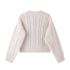 Fair Isle Cardigan for Women Comfy Cable Knit Button-up Sweater Jacket Cozy Knitwear Teen-girl Fall Winter Vintage Outfit voguable