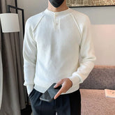 Autumn Winter New Fashion Round Neck Long Sleeve Solid Pullovers Men's Clothing Korean Knitting Simplicity Loose All-match Tops voguable