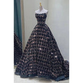 Voguable Elegant Long Evening Dresses Women Sequined Off-Shoulder Black Luxury Prom Celebrity Dresses Formal Party Cocktail Gown Dress voguable