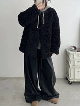 Black Pu Leather Pants Women Y2K Korean Elegant Fashion Drawstring Wide Leg Trousers High Waist Oversized Streetwear Trousers voguable