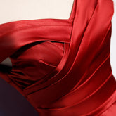 Voguable Red Wedding Dress New Summer One Shoulder Slimming Elegant Long Princess Skirt Style for Wedding Banquet Ceremony voguable