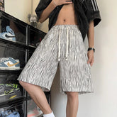 Lightweight Striped Casual Shorts Men Elastic Waistband Drawstring Summer NEW Beach Comfort Stretch Outdoor Sports Activewear voguable