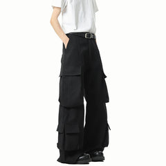 Men Loose Fit Cargo Pants Workwear Trousers Multi Pocket Outdoor Casual Joggers Streetwear Hip Hop Drop Crotch Trousers for Men voguable