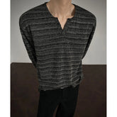 2025 New Fall Mens Long Sleeve Tshirt Soft Comfortable Casual Knitted Shirt V Neck Top Fashion Mens Clothing Teen Boys Clothing voguable
