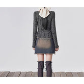 Waste Soil Wind Fake Two-piece Long-sleeved T-shirt with Neck Strap Dark Cool and Spicy Top voguable