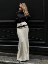 Voguable Elegant Woolen Long Skirts for Women Streetwear Casual Low Waist Floor-Length Straight Skirt Ladies Autumn Winter 2024 voguable