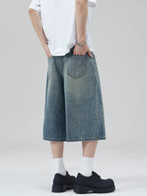 Streetwear Y2k Baggy Jeans Men's Vintage American Wide-leg Loose Calf-length Denim Pants Cotton Fashion Oversized Summer Shorts voguable