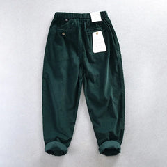 Voguable Autumn New 100% Cotton Corduroy Pants Men Clothing Casual Cargo Men Zipper Joggers Men Trousers voguable