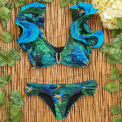 New High Waist Bikini Swimwear Women Swimsuit Push Up Bikinis Women Bathing Suit Biquini Ruffle Bikini Summer Beach Wear voguable