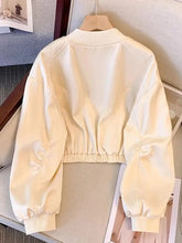 Baseball Y2K Satin Jackets Women Slim Long Sleeve Streetwear Vintage Short Coats Vintage Korean Pockets O Neck Fall Winter Tops voguable