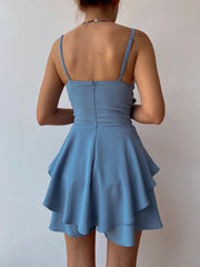 Voguable Slim Suspender Strap Sexy Dresses Y2k Solid Ruffles Rompers Summer Casual Threaded Slip Playsuits Female Elegant Clothes voguable
