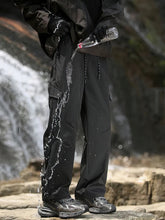 Voguable Outerwear Hiking Waterproof Black Cargo Pants Men Wide Leg Straight Casual Long Trousers Loose Motorcycle Parachute Track Pants voguable