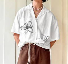 Men Shirt Floral Printing Lapel Short Sleeve Casual Men Clothing Summer Oversize INCERUN Vacation Fashion Shirts Streetwear voguable