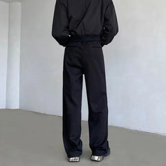 Voguable Black Suit Pants Men Fashion Society Men Dress Pants Korean Loose Straight Wide Leg Pants Men Office Formal Trousers M-2XL voguable