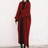 Voguable Casual Lazy Style Loose Solid Color Long Women Knitted Cardigan Autumn Winter Simple Elegant Versatile Sweater Coat Fashion New voguable
