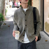 Japanese Vintage Cardigan Coats Light Luxury Knitted Lapel Long Sleeve Men Sweater Jacket Leisure Premium Quality Knitwear M-3XL voguable