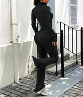 Voguable Autumn/Winter New Women's Fashion Casual Sports Style Long Sleeve Jacket Yoga Pants Set Women's Clothing voguable