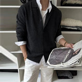 Japanese Retro Men's Cardigan Coats Light Luxury Knitted Lapel Long Sleeve Sweater Jacket Leisure Premium Quality Knitwear M-3XL voguable