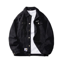 Blue Black Denim Jacket Men Fashion Retro Pocket Denim Jacket Men Streetwear Hip-hop Loose Bomber Jacket Mens Vintage Jackets voguable