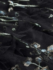 High End Embroidery Floral A-line Dress For Women Butterfly Sleeve Mesh Round Neck Evening Long Dresses Summer voguable