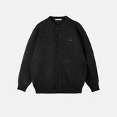 Simple Elegant Cardigan Personalized Solid Color Round Neck Sweater Jacket Autumn Winter Loose Knitted Cardigan Cityboy Knitwear voguable