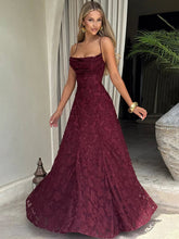 Spaghetti Strap Backless Sexy Maxi Dress Women Gown Fashion Off-shoulder Sleeveless Lace-up Evening Club Party Dress voguable