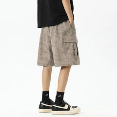 Summer Men Camo Cargo Shorts Elastic Waist Adjustable Outdoor Casual Large Pockets Military Tactical Breathable Fashion voguable