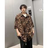 Voguable Leopard Print Design Fashion New Short Sleeved Shirts Personality Trendy Men's 2024 High Street Tops voguable