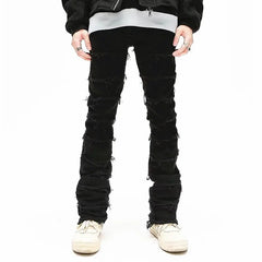 Grunge Clothes Y2K Streetwear Black Slim Stacked Jeans Pants For Men Kanye Hip Hop Women New Long Trousers Vetements Homme voguable