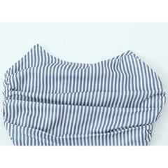 Voguable American Retro Striped Strapless Tops Sexy Women Back Zipper Pleats Holiday Summer Crop Top voguable