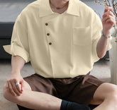 Men Shirt Lapel Short Sleeve Solid Color Casual Men Clothing Summer Streetwear 2025 Fashion Oversize Male Shirts Tops INCERUN voguable