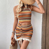Voguable New Women's Ethnic Print Crop Top and Skirt Set Vacation Vintage Style Outfit Boho Beachwear Two-Piece Y2k Clothes voguable