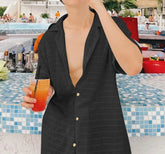 Summer Men Shirt Mesh Transparent Lapel Short Sleeve Streetwear Men Clothing 2025 Solid Color Sexy Oversize Male Shirts voguable