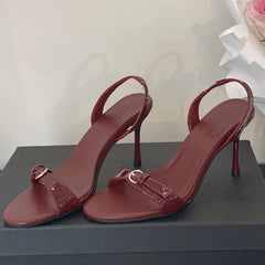 Voguable Summer Fashion Open Toe Sandals Women Thin Low Heel Gladiator Narrow Band Party Shoes voguable