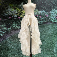 Voguable French Style Mesh Personalized Streetwear Skirt Two Wear Shawl Women Clothing Fairy Casual Elegant Slim Fungus New Skirts voguable