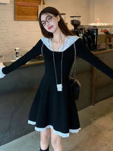 Women's French Lace Patchwork Y2K Dress Hooded Long Sleeves Slim Waist A-Line Short Skirt 2025 New Spring Summer Chic Vestidos voguable