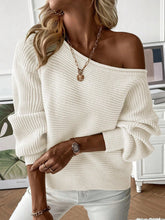 Off-Shoulder Pullover Long-Sleeved Knitted Sweater New Style Comfortable Soft Winter Women's Knitwear voguable