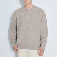 Mens High-End Long-Sleeved Round-Neck Sweater Autumn And Winter New Lazy Style Knitted Sweater Bottoming Inner Warm Tops Men