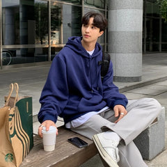 Voguable Autumn Pocket Hoodies Men Oversized Fashion Hooded Sweatshirt Men Streetwear Korean Loose Pullover Hoodies Men Hoody M-2XL voguable