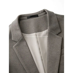 Simple Button Wooolen Coat Casual Wool Suit Jacket Men's Autumn Winter American High-end Business Casual Thick Wool Suit Top voguable