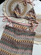 Women Swimsuit Colored Maple Leaves Knitted Bikini Skirt Three-Piece Set Split Swimsuit Bikini