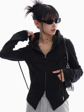 Women Retro Streetwear Hoodies Sexy Slim Long Sleeve American Letter Sweatshirts Vintage Casual Pockets Female Y2K Zipper Tops voguable